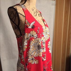 New Express tank top blouse bold floral